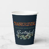 Gobelets En Papier Eucalyptus moderne se sentant Gratuit Thanksgiving (Verso)