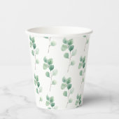 Gobelets En Papier Eucalyptus Motif vert (Recto)