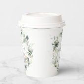 Gobelets En Papier eucalyptus sauge vert mignon baby shower d'éléphan (Gauche)