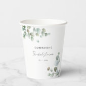 Gobelets En Papier Eucalyptus Script Botanique Minimal Mariage (Verso)