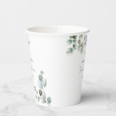 Gobelets En Papier Eucalyptus Script Botanique Minimal Mariage (Gauche)