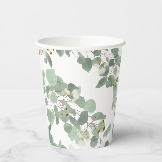 Gobelets En Papier Eucalyptus Vert Argent Dollar Gum Blossoms (Gauche)