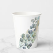 Gobelets En Papier Eucalyptus Vert feuillage Aquarelle (Verso)