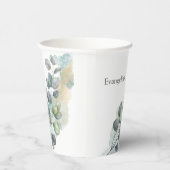 Gobelets En Papier Eucalyptus Vert feuillage Aquarelle (Droite)