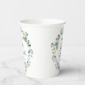 Gobelets En Papier Eucalyptus Vert Feuille Botanique Bébé saupoudré (Gauche)