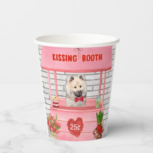 Gobelets En Papier Eurasier Chien Valentine's Day Kissing Booth (Verso)