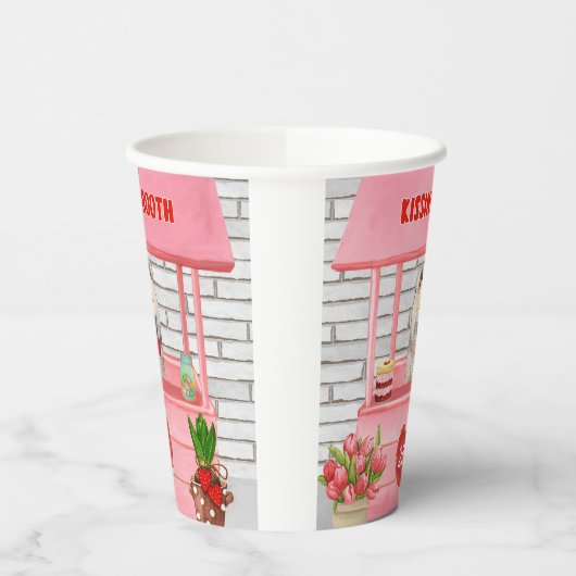 Gobelets En Papier Eurasier Chien Valentine's Day Kissing Booth (Gauche)