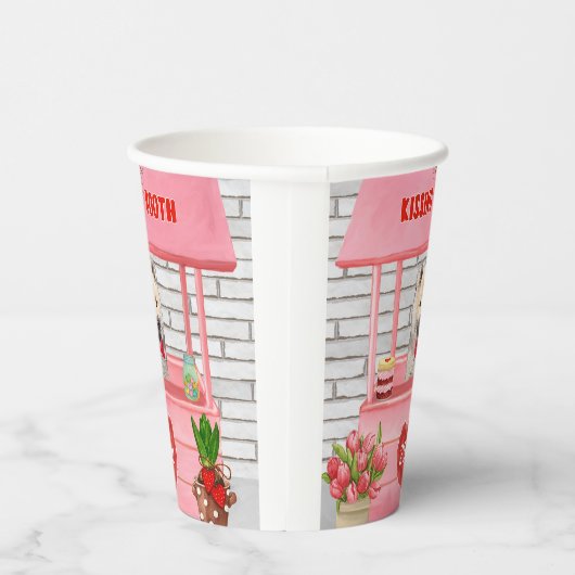 Gobelets En Papier Eurasier Chien Valentine's Day Kissing Booth (Droite)