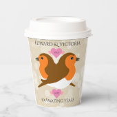 Gobelets En Papier Europe Robins Lovebirds Chaque année Anniversaire (Recto)