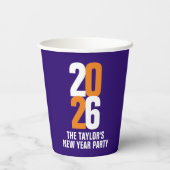 Gobelets En Papier Evénement 2020 nouvelle année personnalisé orange  (Verso)