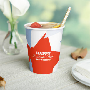 Gobelets En Papier Événement de la fête du Memorial Day étoiles abstr