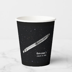 Gobelets En Papier Explorer 1 Satellite Starry Sky