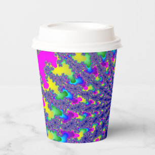 Gobelets En Papier Explosion de arc-en-ciel rose