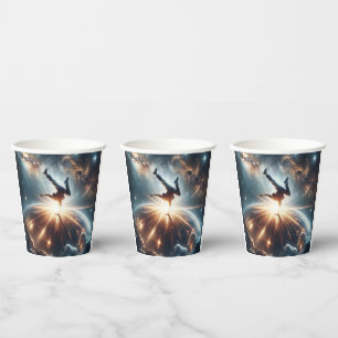 Gobelets En Papier Explosion de rupture galactique dans l'espace prof