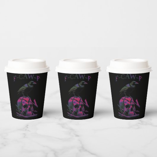 Gobelets En Papier F-Caw-F Funny Black Crow Bird (Multi)