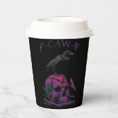 Gobelets En Papier F-Caw-F Funny Black Crow Bird (Verso)