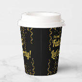 Gobelets En Papier Fab Black and Gold Ribbons 50e fête d'anniversaire (Droite)