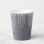 Gobelets En Papier Fabuleux anniversaire argent nom parties scintilla (Gauche)