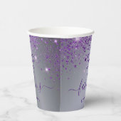 Gobelets En Papier Fabuleux anniversaire argent violet parties scinti (Droite)