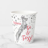 Gobelets En Papier Fabuleux Foxy 50e anniversaire Black White Renard  (Recto)