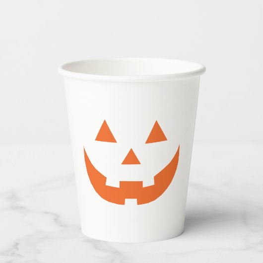 Gobelets En Papier Face de citrouille Jack-o'-lantern orange Hallowee (Verso)