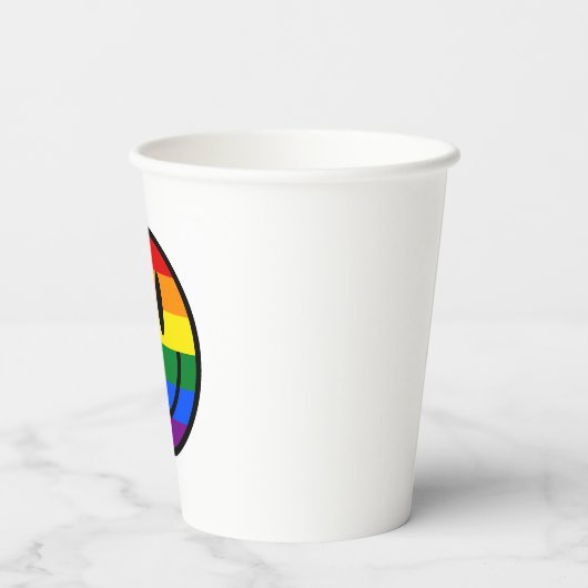 Gobelets En Papier Face souriante arc-en-ciel (Verso)