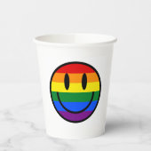 Gobelets En Papier Face souriante arc-en-ciel (Gauche)