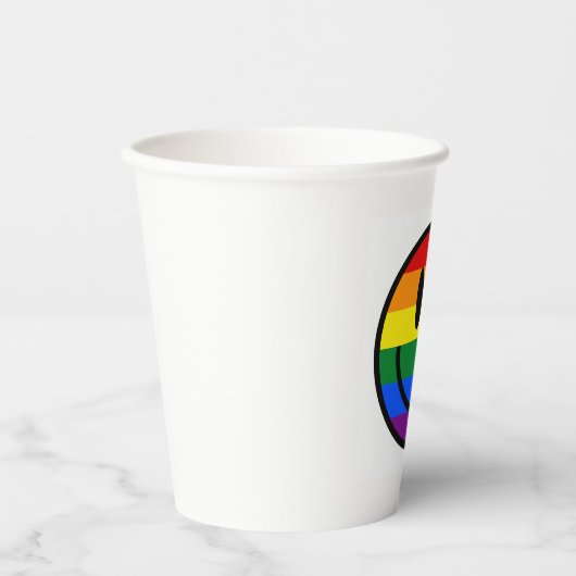 Gobelets En Papier Face souriante arc-en-ciel (Recto)