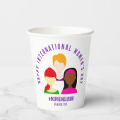 Gobelets En Papier Faces élégantes à la Journée internationale de la  (Verso)