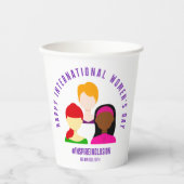 Gobelets En Papier Faces élégantes à la Journée internationale de la  (Recto)