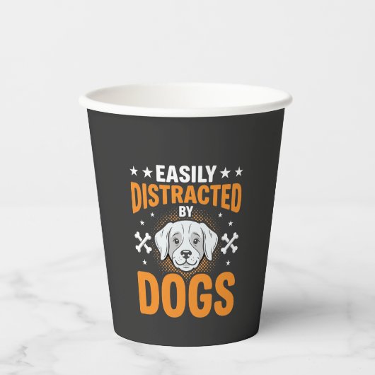 Gobelets En Papier Facilement Distrait Par Les Chiens (Recto)