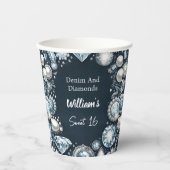 Gobelets En Papier Faire Élégant Gem Bling Denim Et Diamonds Sweet 16 (Recto)