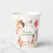 Gobelets En Papier Fairy Birthday Enchanted Forest Girl 1er anniversa (Verso)