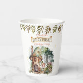 Gobelets En Papier Fairy First Woodland Animaux Champignons 1er anniv (Verso)