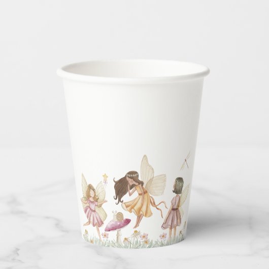 Gobelets En Papier Fairy fleur sauvage anniversaire (Recto)