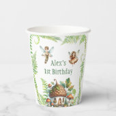 Gobelets En Papier Fairy Forest Garden Genre Neutre 1er anniversaire (Verso)