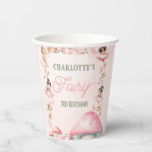 Gobelets En Papier Fairy Mushroom House Pink Birthday Paper cup (Recto)