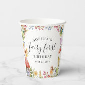 Gobelets En Papier Fairy Premier anniversaire 1er anniversaire (Verso)