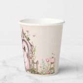 Gobelets En Papier Fairy Premier anniversaire fête Blush rose Personn (Verso)