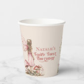 Gobelets En Papier Fairy Premier anniversaire fête Blush rose Personn (Recto)