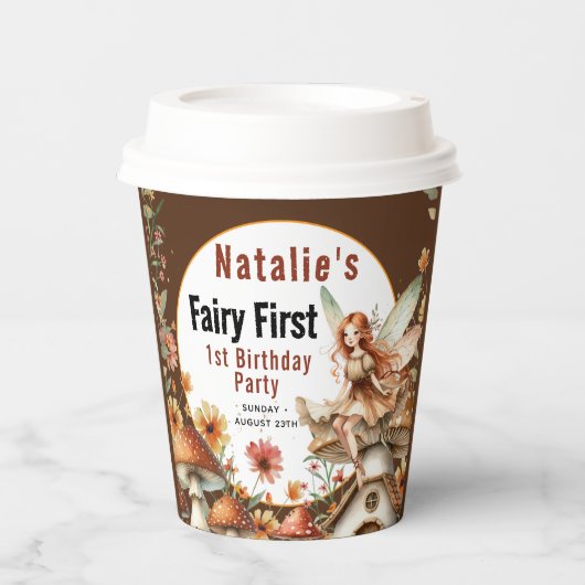 Gobelets En Papier Fairy Premier thème Fille 1er anniversaire fête (Recto)