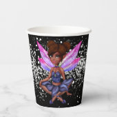 Gobelets En Papier Fairy string lumières afro-américaine fille noire (Verso)