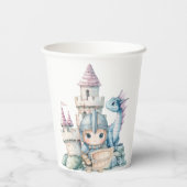 Gobelets En Papier Fairytale Dreamy Dragon Blue Knight Baby shower (Verso)