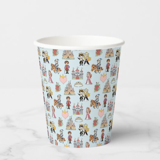 Gobelets En Papier Fairytale Princess and Knight Motif Paper Cup (Recto)