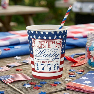 Gobelets En Papier Faisons la fête comme si c'était 1776 Fête du 4