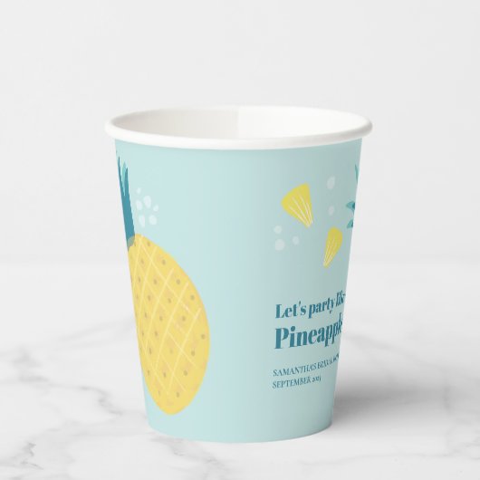 Gobelets En Papier Faisons la fête comme un ananas (Gauche)