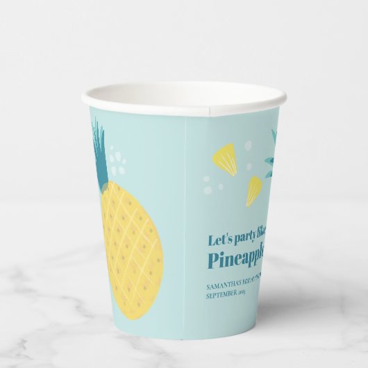 Gobelets En Papier Faisons la fête comme un ananas (Droite)