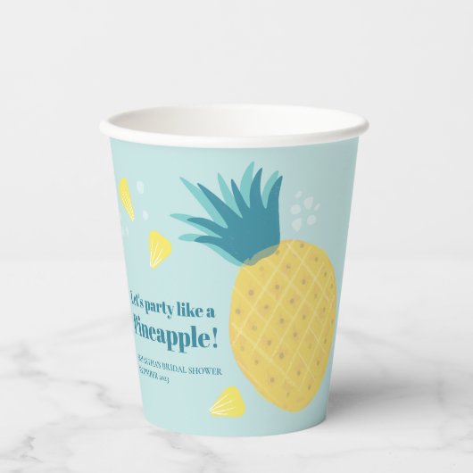 Gobelets En Papier Faisons la fête comme un ananas (Recto)