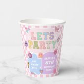 Gobelets En Papier Faisons la fête Preppy Varsity Patch Anniversaire (Verso)