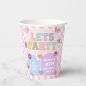 Gobelets En Papier Faisons la fête Preppy Varsity Patch Anniversaire (Recto)